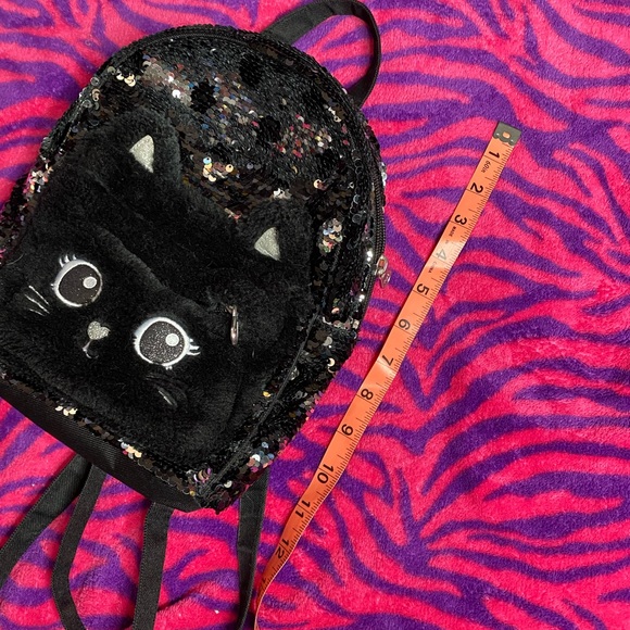 Justice flip sequin black and silver cat backpack - Picture 6 of 6